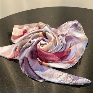 Elegant Multicolor Silk Scarf 72”x72”